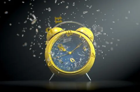 Table Clock Time Smashing Out Stock Illustration
