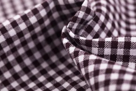 Table cloth with brown grid Foto stock