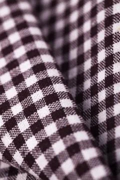 Table cloth with brown grid Foto stock
