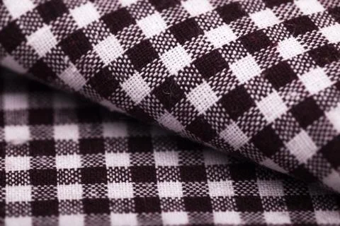 Table cloth with brown grid Foto stock