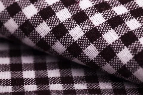 Table cloth with brown grid Foto stock
