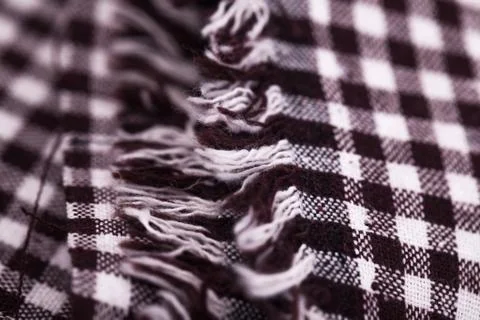 Table cloth with brown grid Foto stock