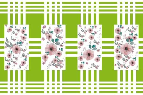 Table cloth flower design with white lines 스톡 일러스트