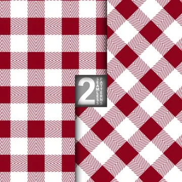 Table Cloth, Italian Red, Vector Seamless Pattern, Set of 2 Stock Illustration