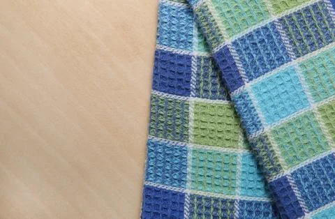 Table clothe on wood Stock Photos