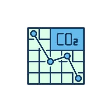 Table with CO2 Line Chart vector concept modern icon Stock Illustration