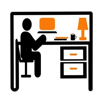 Table, computer, computer table, lamp, pc, table lamp, desk table desktop w.. イラスト素材