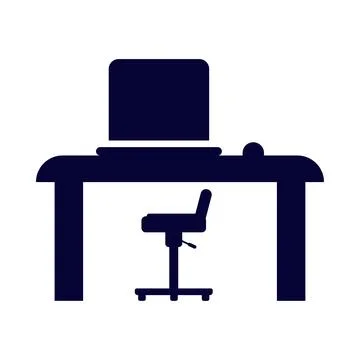 Table, computer, computer table, lamp, pc, table lamp, desk table desktop w.. Stock Illustration