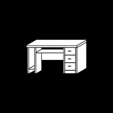 Table for computer icon Illustrazione stock