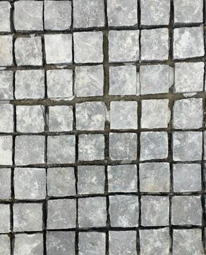 Table of concreate block to make floor in garage Foto stock