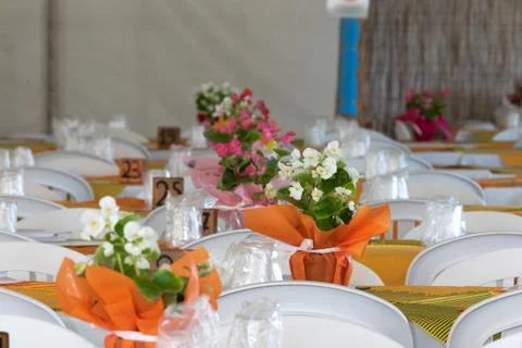 Table dcor at a wedding event 스톡 사진
