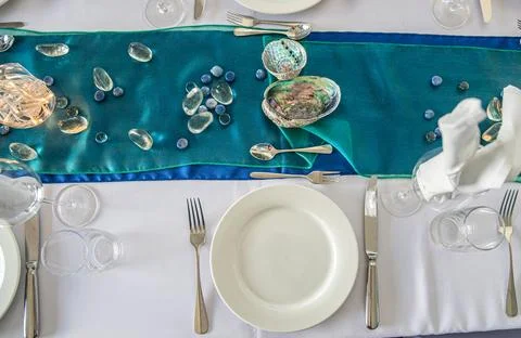 Table decor ready for a celebration event - birthday party or wedding Foto stock
