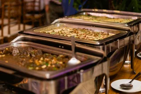 Table decorated for buffet in event Stock Photos