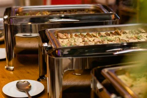 Table decorated for buffet in event Stock Photos