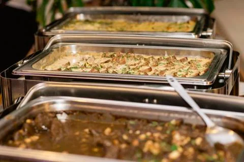 Table decorated for buffet in event Stock Photos