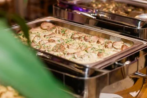 Table decorated for buffet in event Stock Photos