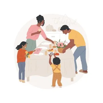Table decoration isolated cartoon vector illustration. Ilustración de archivo