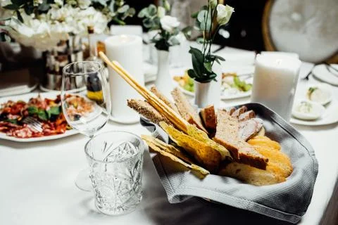 Table decoration for meal time Stock Photos