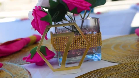 Table Decoration - Number 7 Stock Footage 211708874