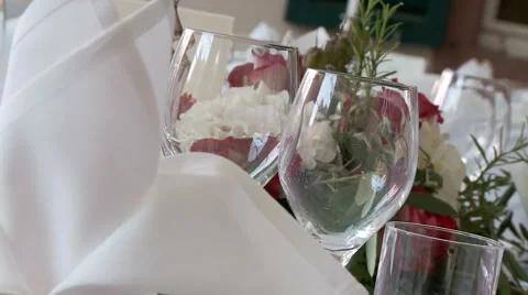 Table Decoration In Restaurant Video stock 980906