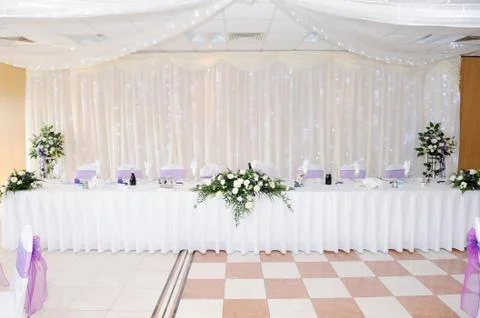 Table decoration at wedding Stock Photos
