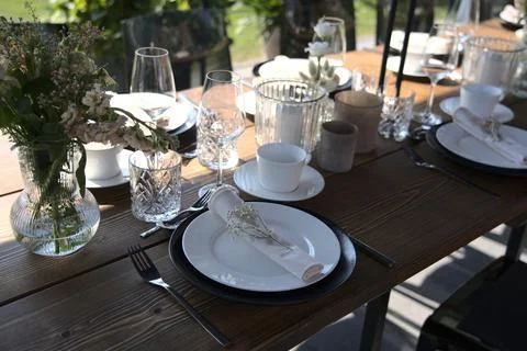 Table decoration for the wedding Stock Photos