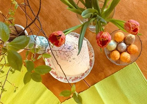 Table decorations for Easter Stock Photos