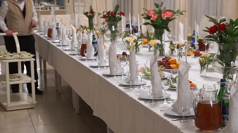 The table decorations. Stock Footage 70862467