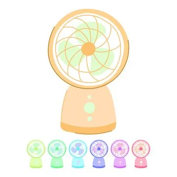 Table desk fan vector cartoon graphic Stock Illustration