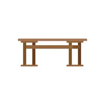 Table desk icon flat vector. Round furniture Stock Illustration