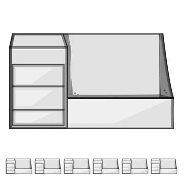 Table desk organizer cartoon vector graphic Stock Illustration