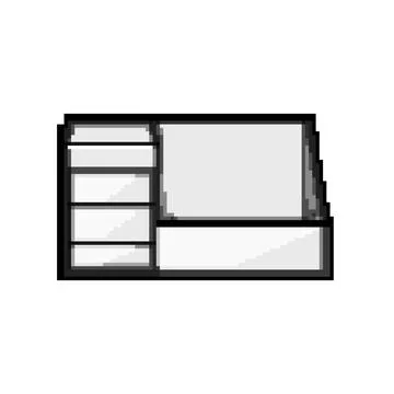 Table desk organizer pixel art vector illustration Stock Illustration