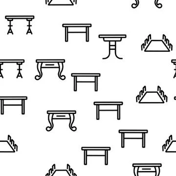 Table Desk Vector Seamless Pattern Stock Illustration