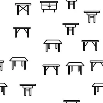 Table Desk Vector Seamless Pattern Stock Illustration