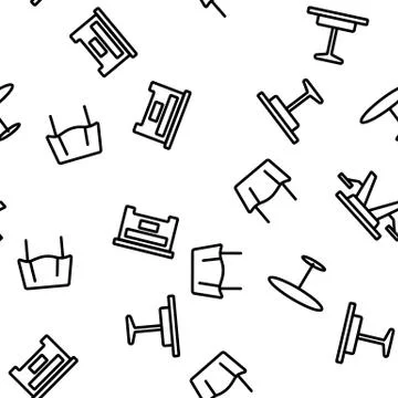 Table Desk Vector Seamless Pattern Stock Illustration
