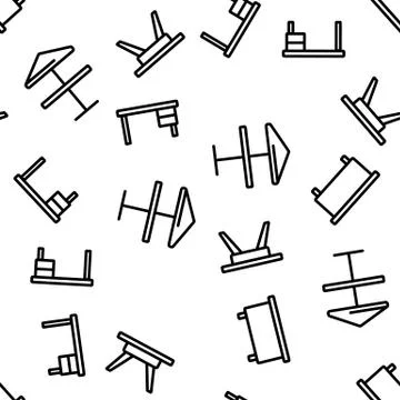 Table Desk Vector Seamless Pattern Stock Illustration
