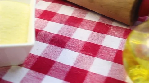 Table with different kind of ingredients Stock Footage 94958268