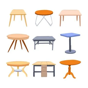 Table dining set cartoon vector illustration Illustrazione stock