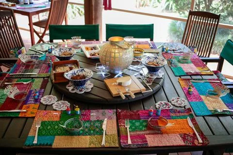 Table Dinner Party Decorations Foto stock