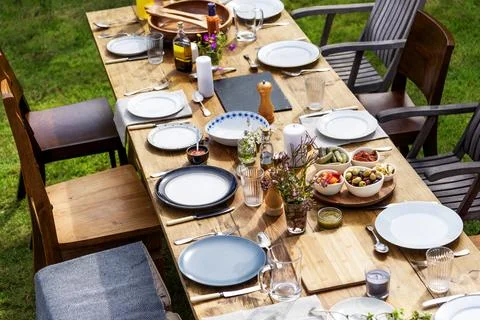 Table Dishware Decor Dinner Concept Stock Photos