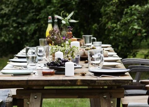 Table Dishware Decor Dinner Concept Stock Photos