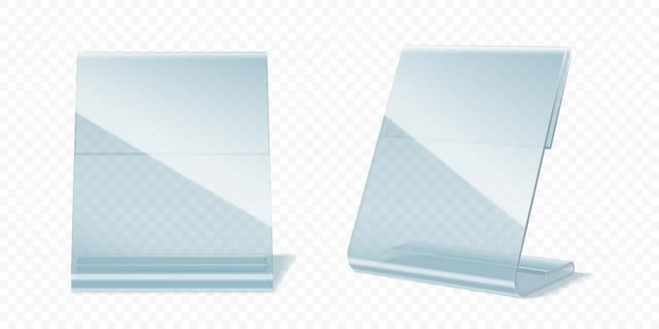 Table display stand, plastic or plexiglass holders Иллюстрация