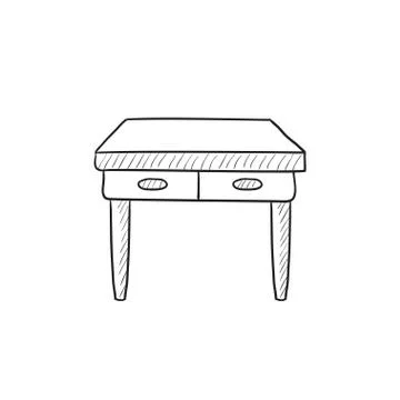 Table with drawers sketch icon Stock Illustration