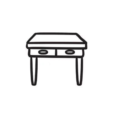 Table with drawers sketch icon Stock Illustration