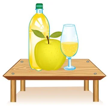 Table with drink Stock Illustration