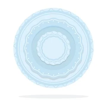 Table etiquette. Stack of serving plates of different sizes flat isolated Stock Illustration