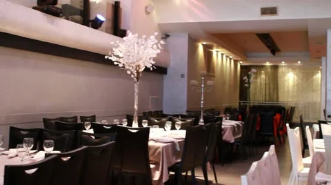 Table at events hall Stock-Footage 21977939