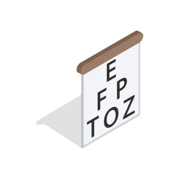 Table for eye tests icon, isometric 3d style Illustrazione stock