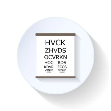 Table eyesight testing flat icon Stock Illustration