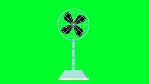 Table Fan and Stand Fan green screen Animation. 2d Cartoon Pedestal Fan anima Stock Footage 201641495